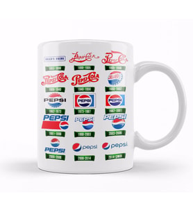 Pepsi History Logo 01 upa Bardak Porselen