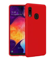 Samsung Galaxy A30 İçi Kadife Silikon Kılıf Kırmızı