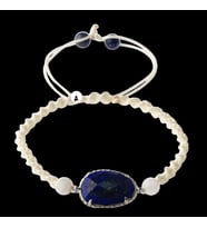Lapis Lazuli-Ay Taşı Doğal Taş Makrome Örgü Bileklik