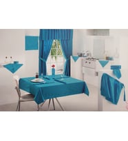NAKIŞLI PAMUK SATEN MUTFAK SETİ MAVİ 8696474231658