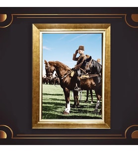 Altın Varaklı Çerçeveli Paspartulu Atatürk Tablo nl02A430 (Gold)