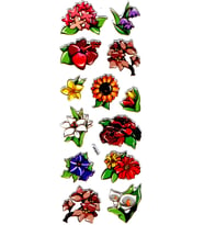 Sticker Kabartmalı Stiker Defter, Planlayıcı Etiket (vk-845) 16x7 cm- Çiçek