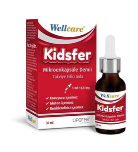 Kidsfer Mikroenkapsüle Demir İçeren Damla Takviye Edici Gıda 8,5 Mg/ml 30 Ml Şişe