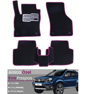 DACİA DUSTER (2009-2017) Uyumlu EVA Paspas Tam Set–Araca Özel,Su Geçirmez,Kolay Montaj