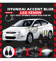 Hyundai Accent Blue 2011-2021 Uzun-Kısa Far Uyumlu Şimşek Etkili Led Xenon Light Series H4