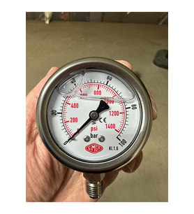 0-100 Bar Çap Ø52 Mm Alttan Bağlantılı Gliserinli Manometre