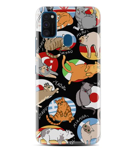 Samsung M21 M22 M23 M30 M31S M32 Kılıf Desenli Silikon Miyavlamalar 1793
