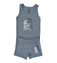 Erkek Çocuk Aslan Baskılı Atlet Boxer Takım 6046 BGL-ST03477 (Gri)