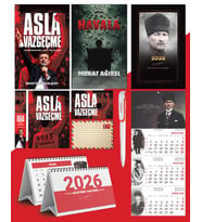 Asla Vazgeçme - Ayraç - Kartpostal - Poster - Havala -  2026 Ajanda Komutan - Gazi Duvar Takvimi - Masa Takvimi