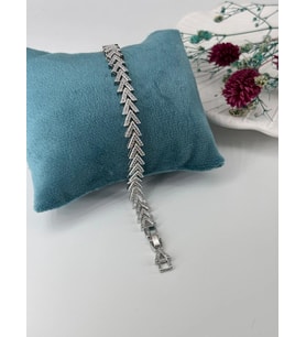 Rodyum Zirkon Taşlı Pirinç Zirkon Bileklikler 18+2 Cm - Kbl0234