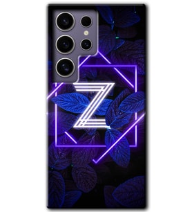 Galaxy S24 Ultra Kılıf HD Desen Baskılı Kılıf - Dark Neon Yaprak Z Harfi