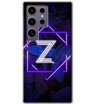 Galaxy S24 Ultra Kılıf HD Desen Baskılı Kılıf - Dark Neon Yaprak Z Harfi