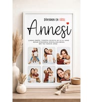 Stüdyo 14 Kişiye Özle Anneler Günü Hediyesi Dünyanın En Güzel Annesi  Çerçeveli Tablo - Anneye Hediye - Anneler Günü Hediyesi - (Beyaz)