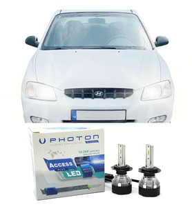 Hyundai Accent Milenyum Led Xenon Uzun + Kısa Far Ampulü H4 Access Yeni Seri Beyaz 1999-2006