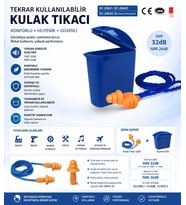 J&Y EC-2062C SNR 32 DB Çam Tipi Kulak Tıkacı