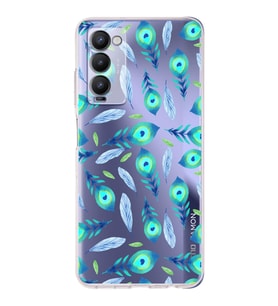 PrintiFy Tecno Camon 18P ile Uyumlu Nazar Boncuğu 3 Baskılı Kamera Korumalı Şeffaf Silikon Kılıf