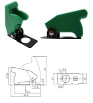 Toggle Switch Emniyet Kapağı Yeşil 12mm Çap Ic-161b
