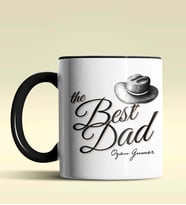 Kişiye Özel The Best Dad Tasarımlı Siyah Kupa Bardak (Siyah)