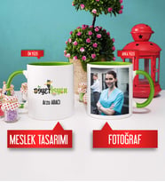 Diyetisyene Hediye Diyetisyen Kupa Bardak Yeşil Fotoğraflı
