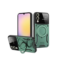 Galaxy S25 Edge Kılıf Joy Lens Standlı Kapak - Koyu Yeşil
