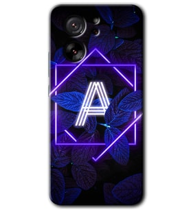 Xiaomi Mi 13T Kılıf HD Desen Baskılı Arka Kapak - Dark Neon Yaprak A Harfi