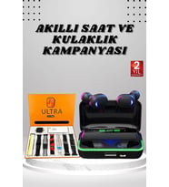 Mey İthalat® Yeni Nesil Akıllı Saat Bluetooth Kulaklık Kampanyası Android İos Uyumlu Uyku Takibi