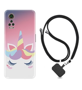 General Mobile GM 21 Pro GM 22 Pro Plus Kılıf Boyun Askılı Silikon Sweety Unicorn 1737