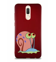 Huawei Mate 10 Lite Soft Premier Kapak Salyangoz Gary Tasarımlı Silikon Kılıf - Mürdüm (Şeffaf)