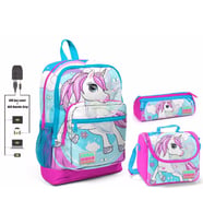 Coral High Unicorn Baskılı Kız Çocuk İlkokul Çanta Seti - USB Çıkışlı