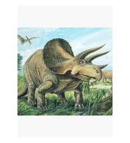 Triceratops Tablo Ahşap Poster Dekoratif