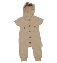 POPSHOPS BABY 0679PS Erkek Bebek Kapüşonlu Kahve Tulum 