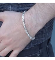 5mm Kral Modeli Oksitsiz Gümüş Erkek Bilekliği