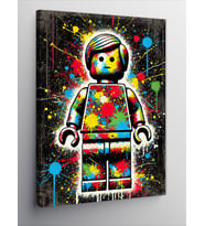 Kanvas Tablo Lego Figürü Ve Soyut Desen