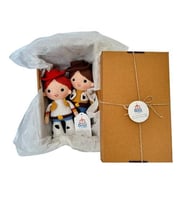 Maskot Toy Story Woody ve Jessie Amigurumi Organik Oyuncak Hediye Seti