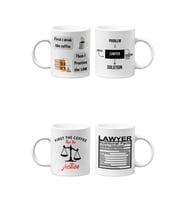 Avukat/Lawyer Hukukçu Temalı Hediyelik Dörtlü Beyaz Seramik Kupa Seti-5-DÖRTLÜ