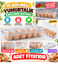 10 Bölmeli Kilitli Kapaklı Yumurtalık Saklama Kutusu YU110 (adet fiyatıdır)