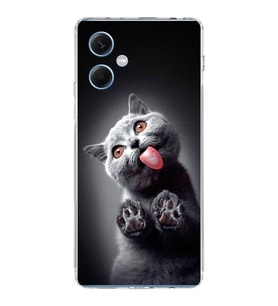 PrintiFy Xiaomi Redmi Note 12 5G ile Uyumlu 1mm Slim Fit Kedi 2 050c Baskılı Şeffaf  Kılıf