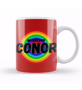 Conor McGregor   Vintage Retro Rainbow Style Warriors Design Wrestlers Gift Kupa Bardak Porselen