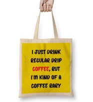 CAT Funny Coffee Drinks Art Lover Gift Quote - Vintage Retro Rainbow Style Bez Çanta Uzun Saplı