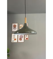 Antrasit Ahşap Sarkıt Avize, Modern Salon ve Mutfak Aydınlatması