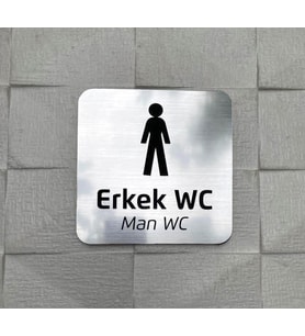 Metallice Silver Seri Erkek WC Yönlendirme Tabelası