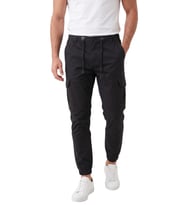 DeepSEA Erkek Slim Fit Likralı Siyah Kargo Cepli Jogger Pantolon – İpli Bel Lastikli Paça 2600589