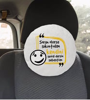 BK Gift Esprili Tasarımlı Yuvarlak Araç Koltuk Yastığı-9