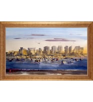 Çerçeveli Paspartulu Manzara Tablo bm0993 (Gold)