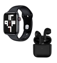 HW22 Plus Siyah Akıllı Saat Pro 5 Siyah Bluetooth Kulaklık