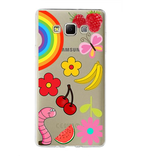 PrintiFy Samsung Galaxy A7 ile Uyumlu 1mm Slim Fit Water Color 5 Baskılı Şeffaf  Kılıf