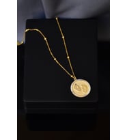 925 Ayar Gümüş Gold Kaplama Top Zincirli Mor Taşlı Bebek Ayak Izi Plaka Kolye