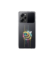 Poco X5 Pro ile uyumlu Splash arı tasarımlı şeffaf silikon kılıf