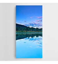 Ağaçlar ve Göl Panoramik Kanvas Tablo