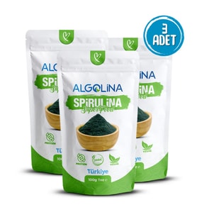 Algolina Spirulina Tozu 100 Gr (3 adet) "Türkiye'nin İlk Yerli Üretimi" (Yeşil)